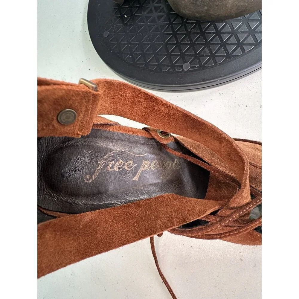 Free People Nouvella Wrap Brown Heels Brown Sz. 39 / 8.5 US